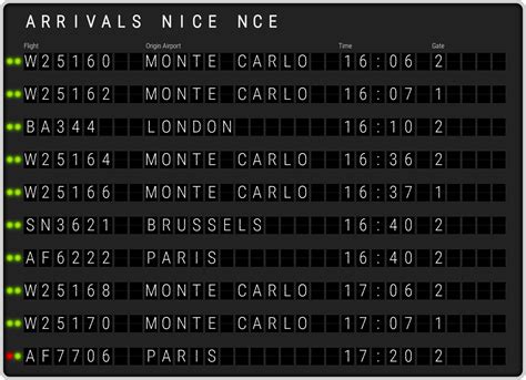 nice cote d'azur flight schedule.